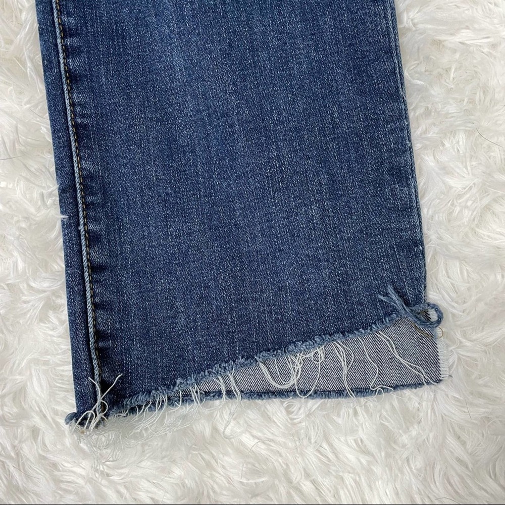 Banana Republic Girlfriend Jeans Distressed Raw Hem Dark Wash Women’s 28L - Picture 6 of 12